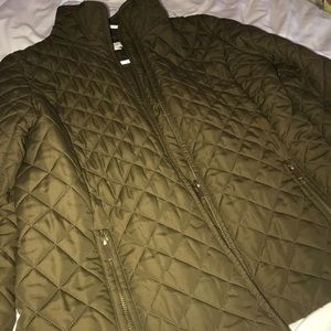 J. Crew Quilted Jacket Olive Green
